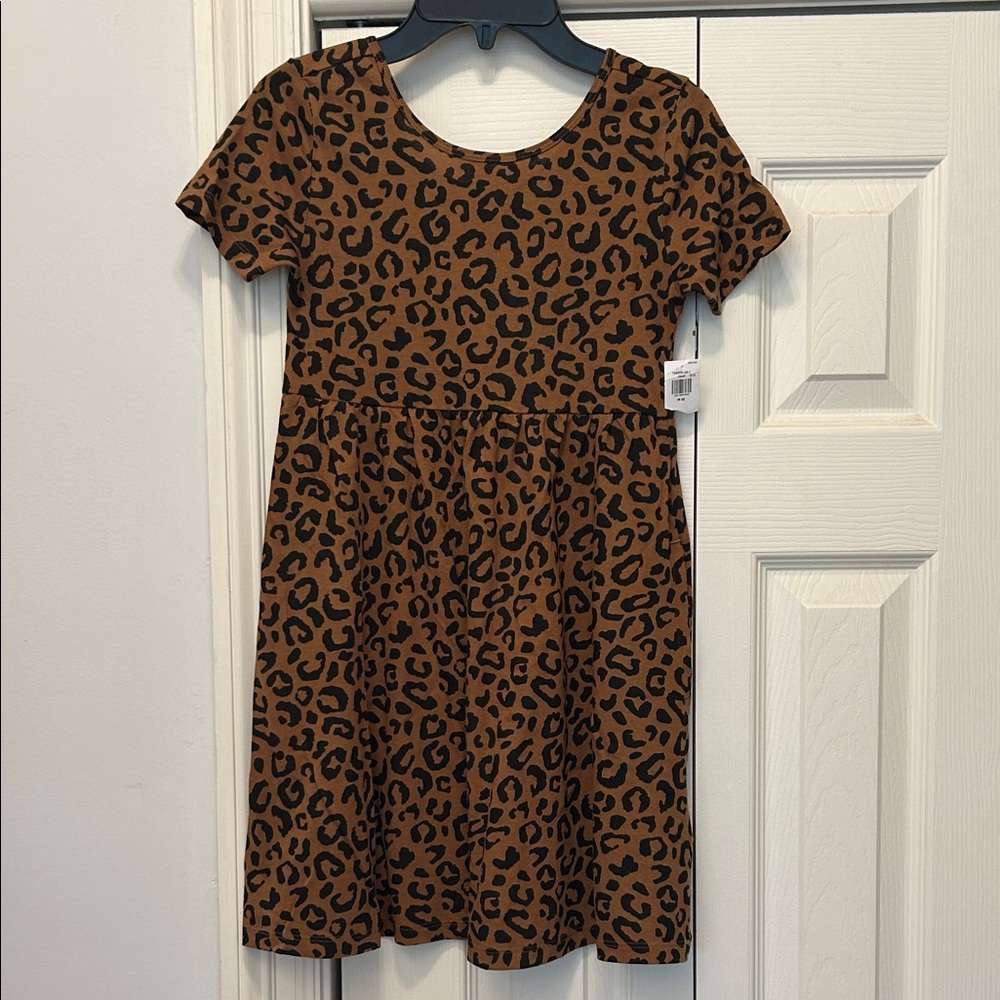 Old Navy Brown and Black Animal Print Kids Dress